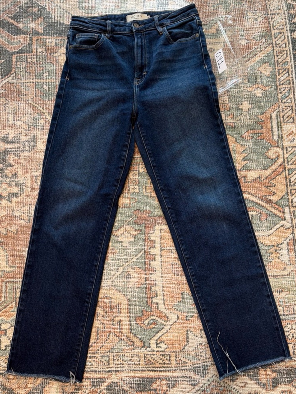 Hidden Raw Hem Straight Leg Cropped Jeans Women’s Size 29 Dark Wash High Rise